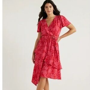 Sofia Vergara floral ruffle  lightweight dress with flutter sleeves in size xlg